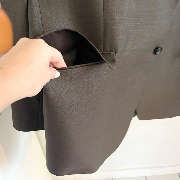 Vintage Men’s Blazer Brown Wool Formal Business Old money Academia 46L - Picture 10 of 14